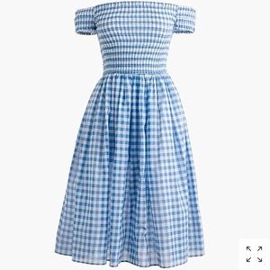 NWT, J. Crew Smocked off the shoulder dress